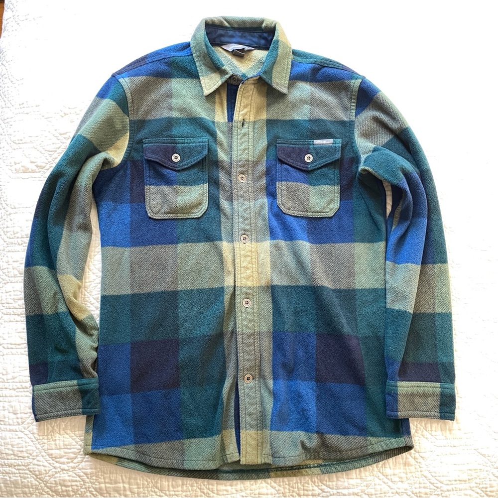 Eddie Bauer Soft Fleece Plaid Cozy Winter Button Down Size Small